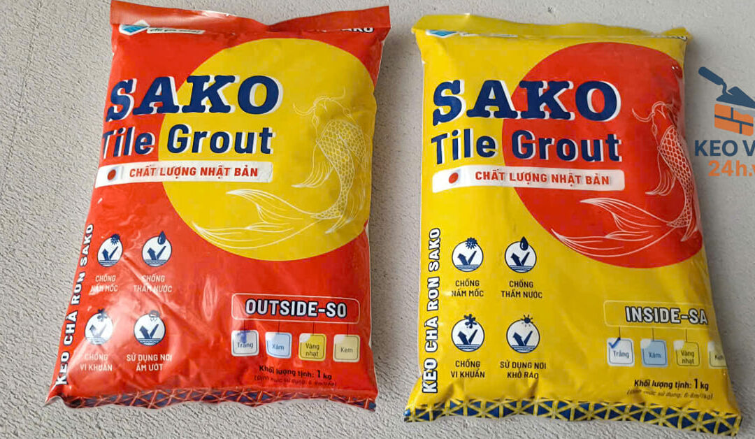 Keo chà ron Sako Tile Grout chất lượng cao gói 1kg. Sản phẩm đa dạng màu sắc phù hợp nội ngoại thất.