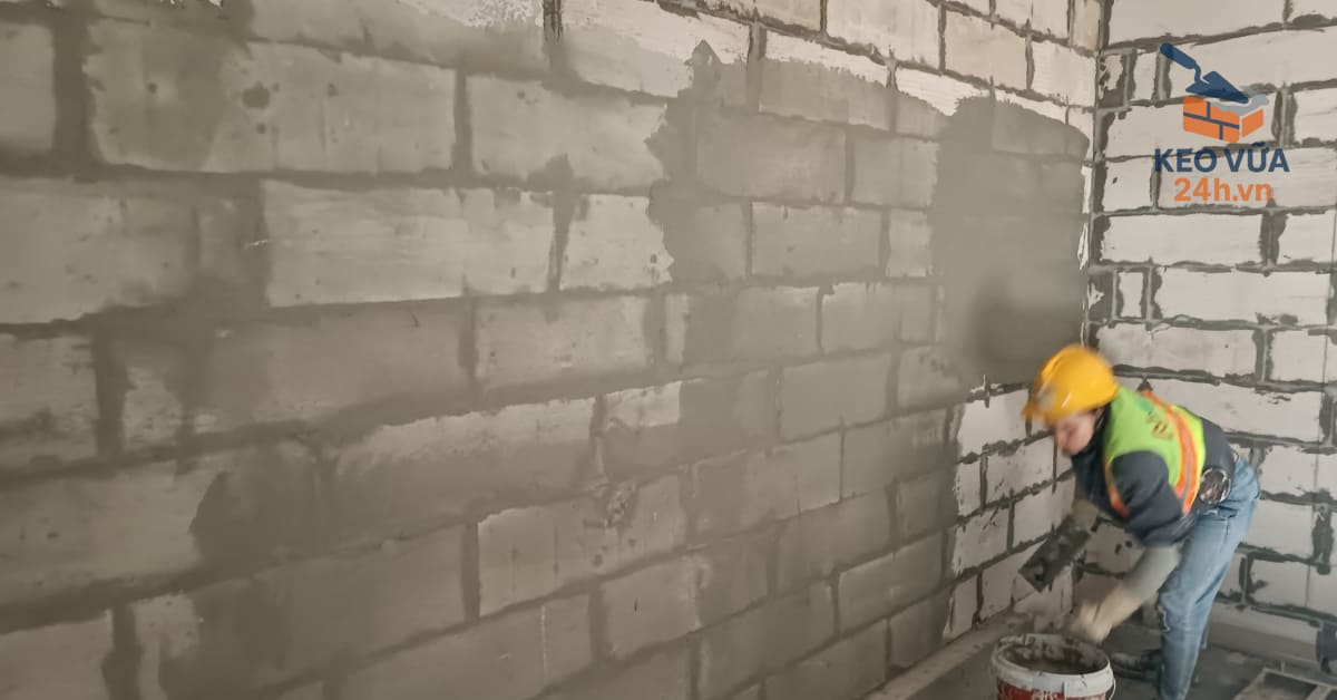 Hướng dẫn thi công bột bả skimcoat từng bước đúng kỹ thuật