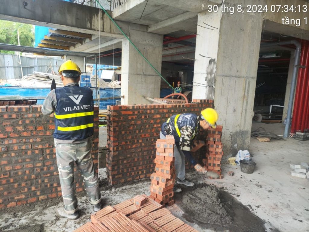 Cách tính định mức sử dụng vữa khô trộn sẵn xây 1m2 tường gạch.