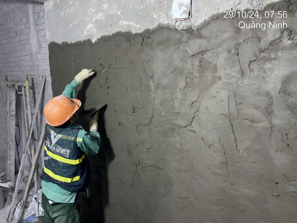 Cách tính định mức sử dụng vữa khô để trát 1 m2 tường.